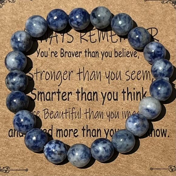 Stone Bracelet New Always Remember Positive Affirmation Stretches - Picture 1 of 2